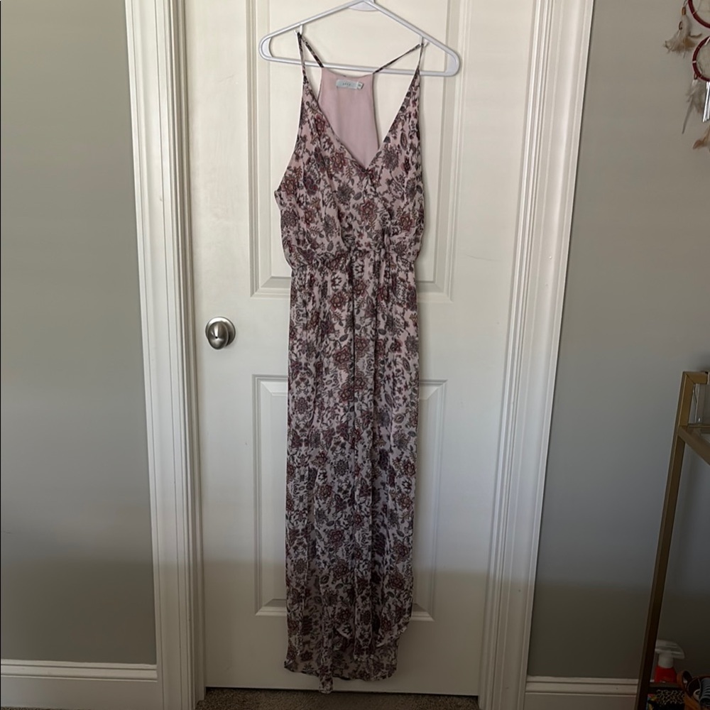 Lush Mauve Floral Maxi Dress